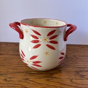 Temptations Old World Red Crock Supersize Utensil Holder JAR Store & more 7"